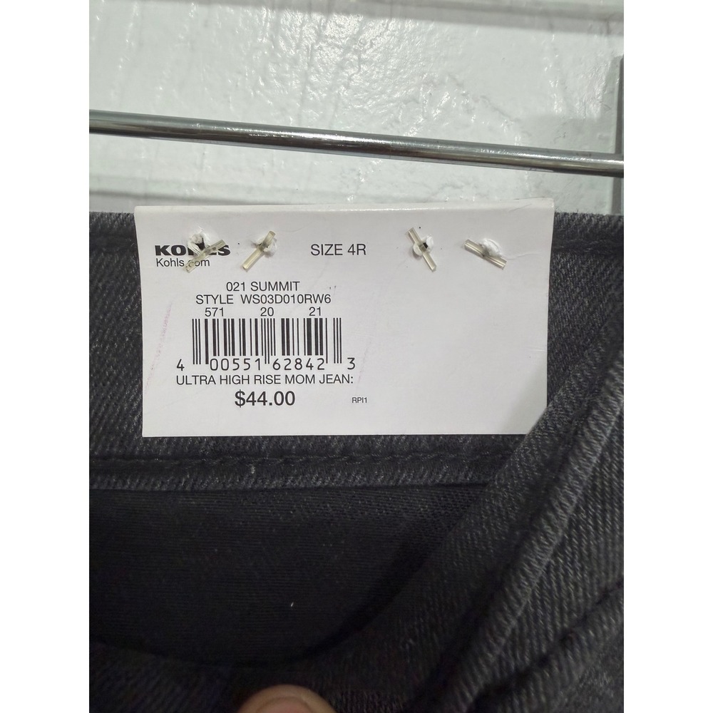Sonoma Ultra High Rise Mom Jeans Black Summit Tapered Denim 4R - Picture 4 of 6